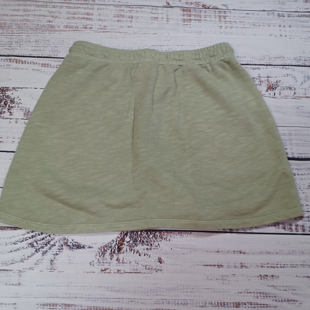 Madewell MWL Mini Skirt Womens Small Green Excellent French Terry Drawstring